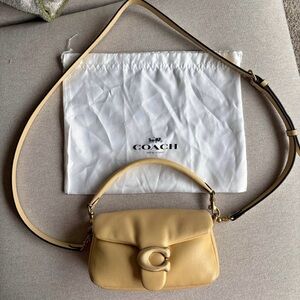 Coach Small Top-Handle Shoulder Bag in Butter Yellow Leather